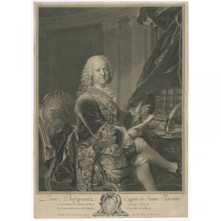 Antique Portrait of Louis Phelypeaux by Wille (1761)