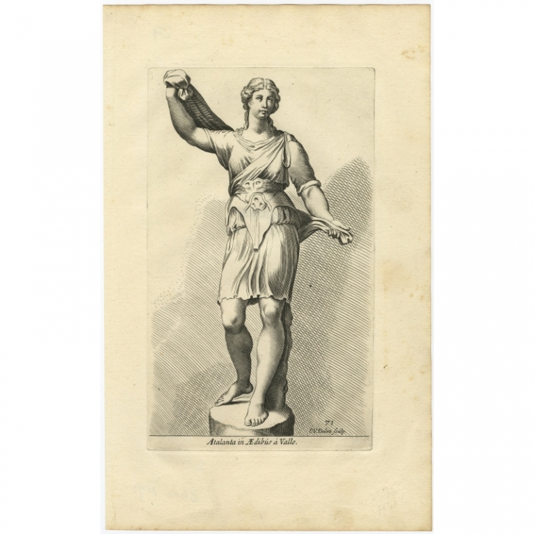 Antique Print of the Statue of Atalanta in Rome by Van Dalen (1660)