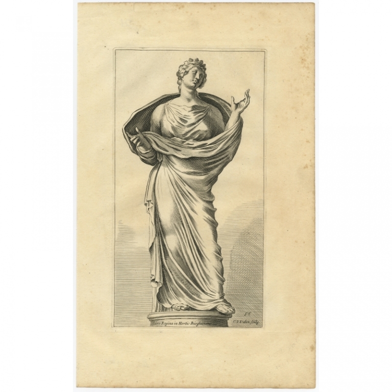 Antique Print of the Statue of Niobe in Rome by Van Dalen (1660)