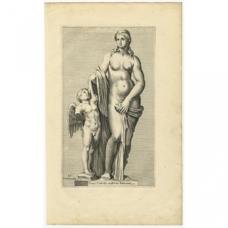 Antique Print of the Statue of Venus in Rome by Van Dalen (1660)