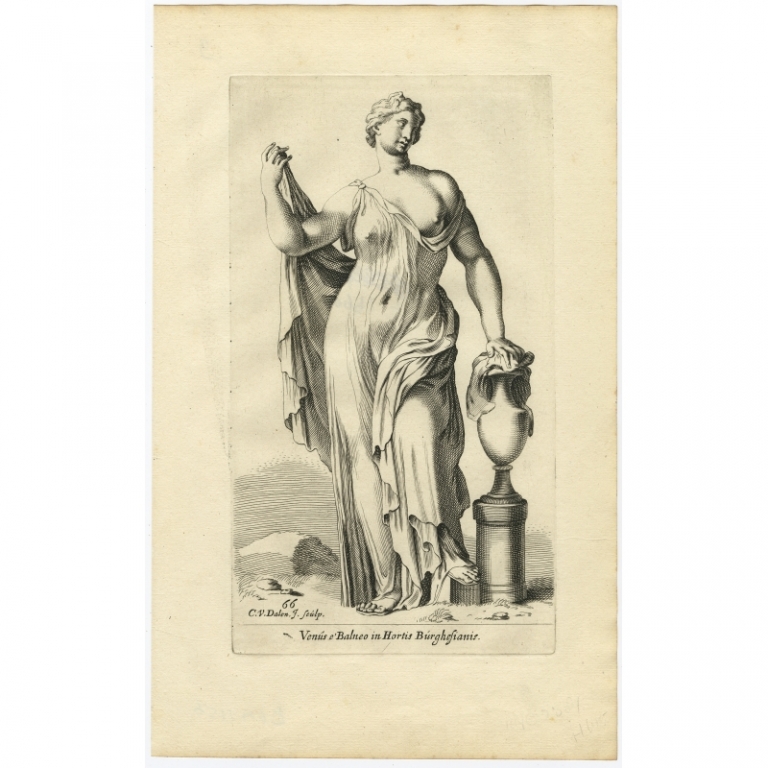 Antique Print of the Statue of Venus in Rome by Van Dalen (1660)