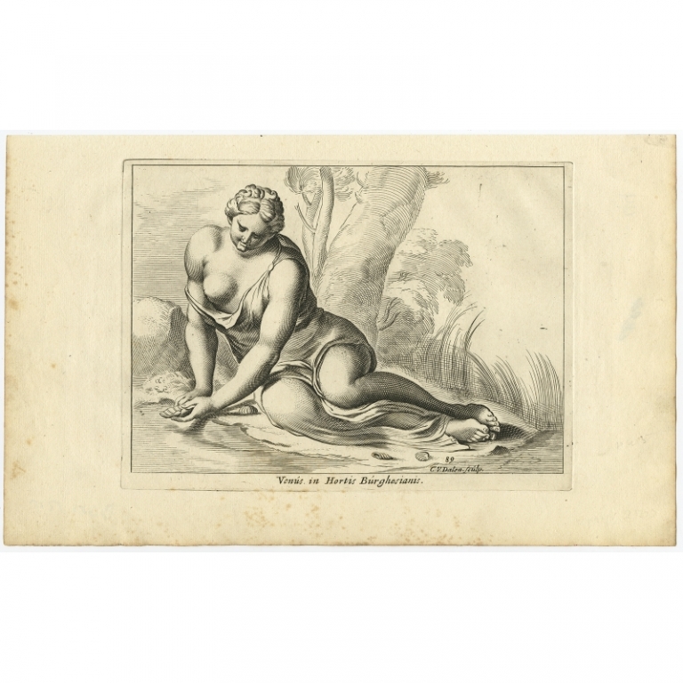 Antique Print of the Statue of Venus in Rome by Van Dalen (1660)