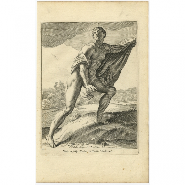 Antique Print of the Statue of Vnus byVan Dalen (1660)