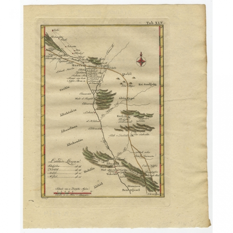Antique Map of Northern Iraq by Niebuhr (1776)