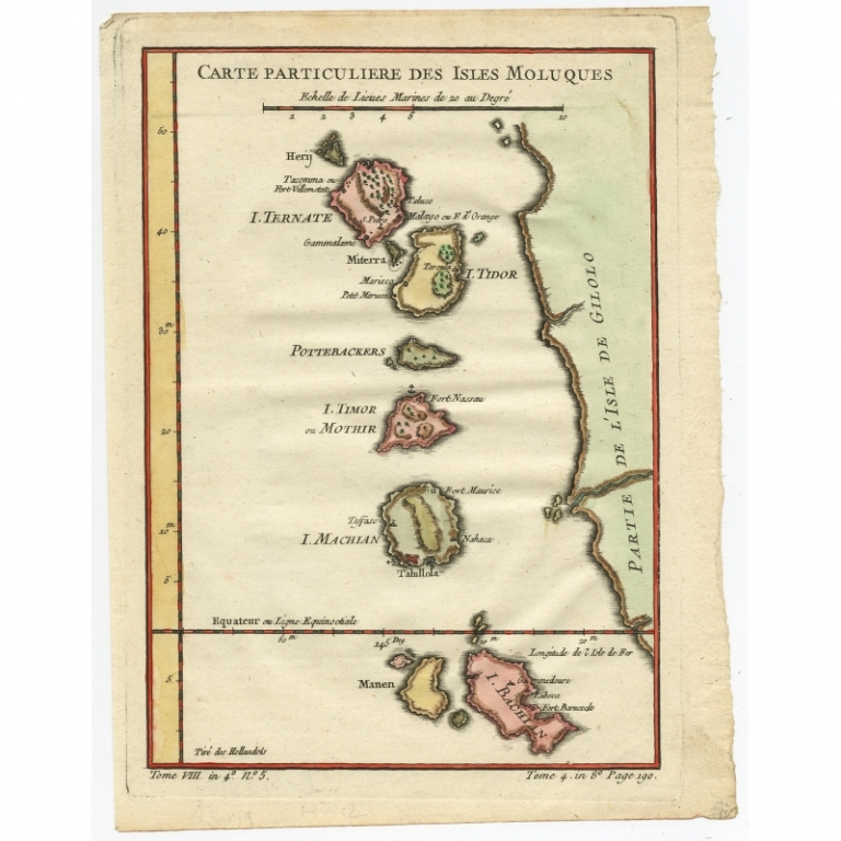 Antique Map of the Maluku Islands by Bellin (c.1750)