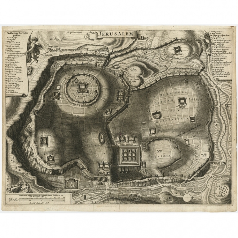 Antique Map of Jerusalem by De Bruyn (1698)