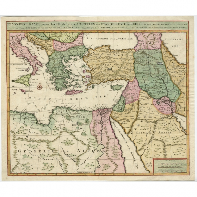 Antique Map of the Eastern Mediterranean and the Middle East Covens & Mortier (c.1700)