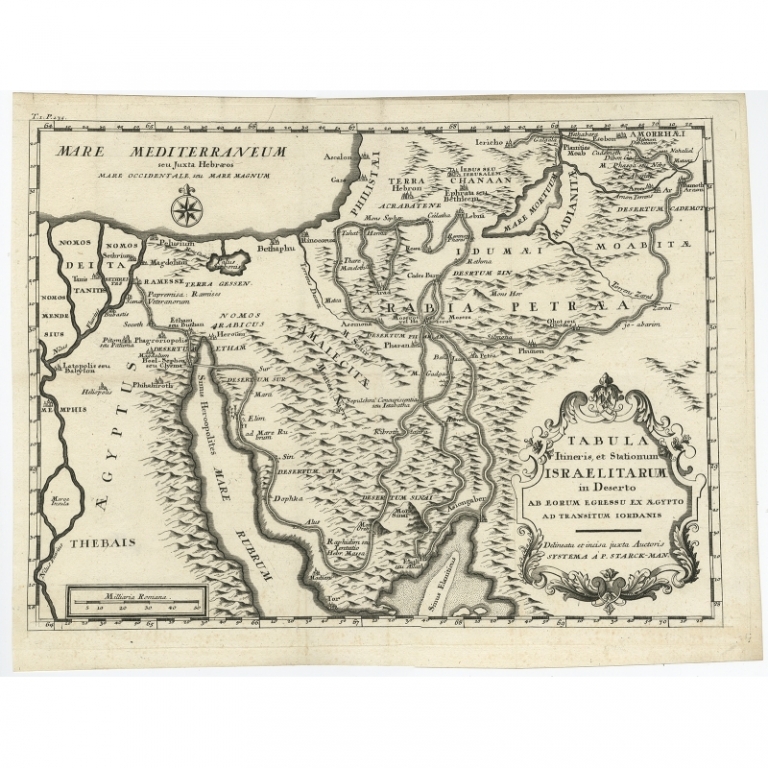 Antique Map of the Perigrination by Calmet (c.1725)