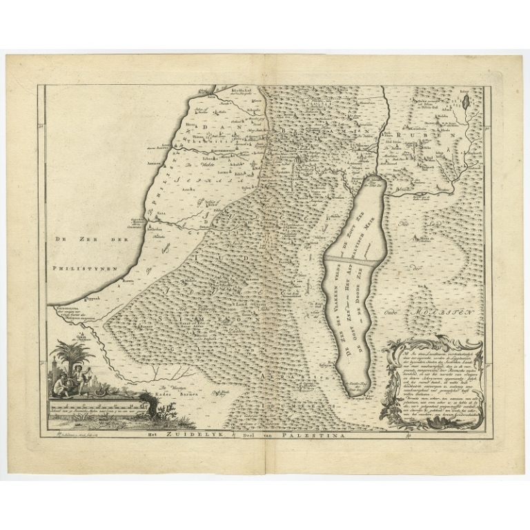 Antique Map of Southern Palestine by Bachiene (1763)