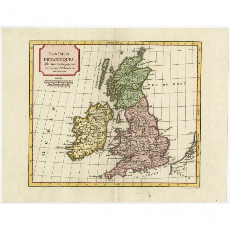 Antique Map of the British Isles by Delamarche (1806)