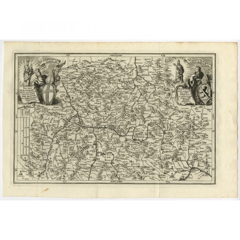 Antique Map of the Franconia region by Scherer (1699)