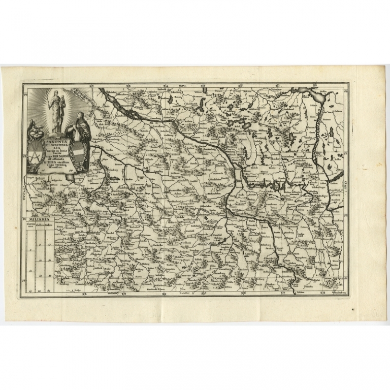 Antique Map of Saxony and Westphalia by Scherer (1699)