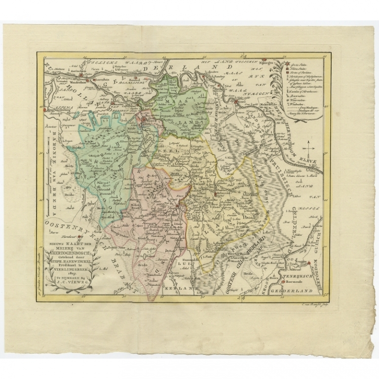 Antique Map of part of the former Duchy of Brabant by Van Baarsel (1803)