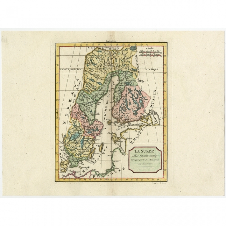 Antique Map of Sweden by Delamarche (1806)