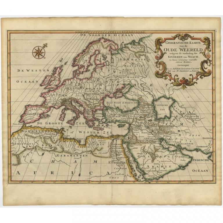 Antique Map of the Ancient World by Calmet (1725)