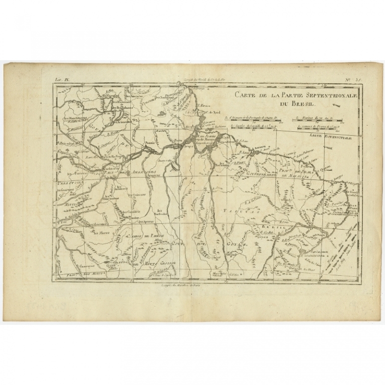 Antique Map of Northern Brazil by Bonne (c.1780)