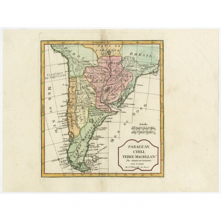 Antique Map of the southern part of South America by Delamarche (1806)