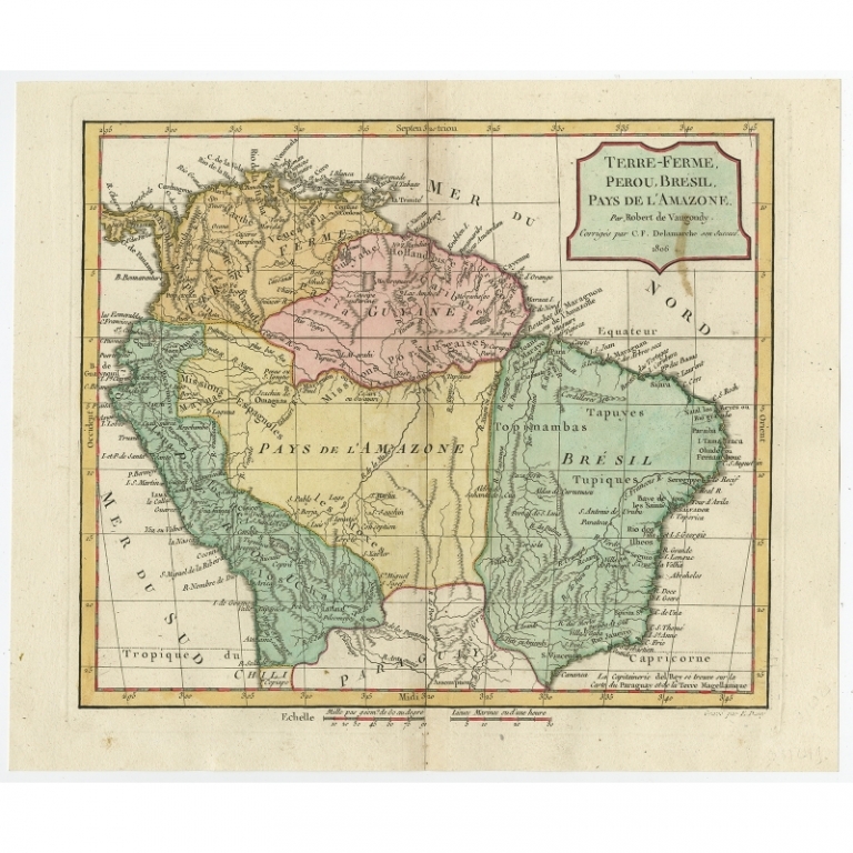 Antique Map of the northern part of South America by Delamarche (1806)
