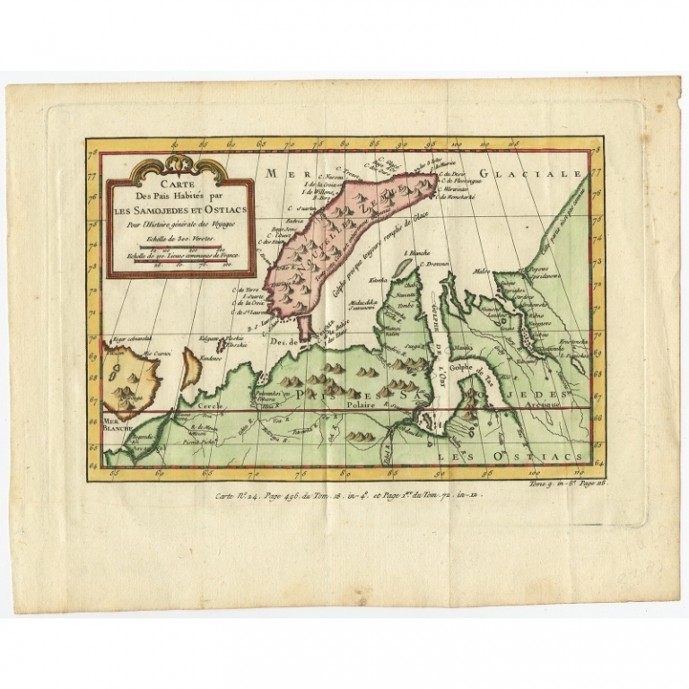 Antique Map of Novaya Zemlya and the Russian mainland by Bellin (c.1760)