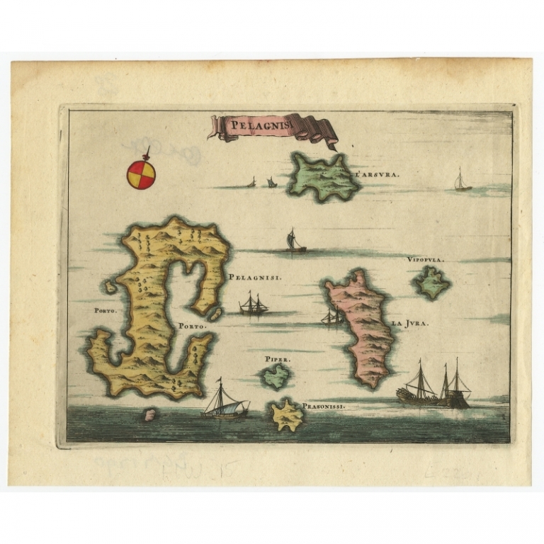 Antique Map of the Island of Kyra Panagia by Dapper (1688)