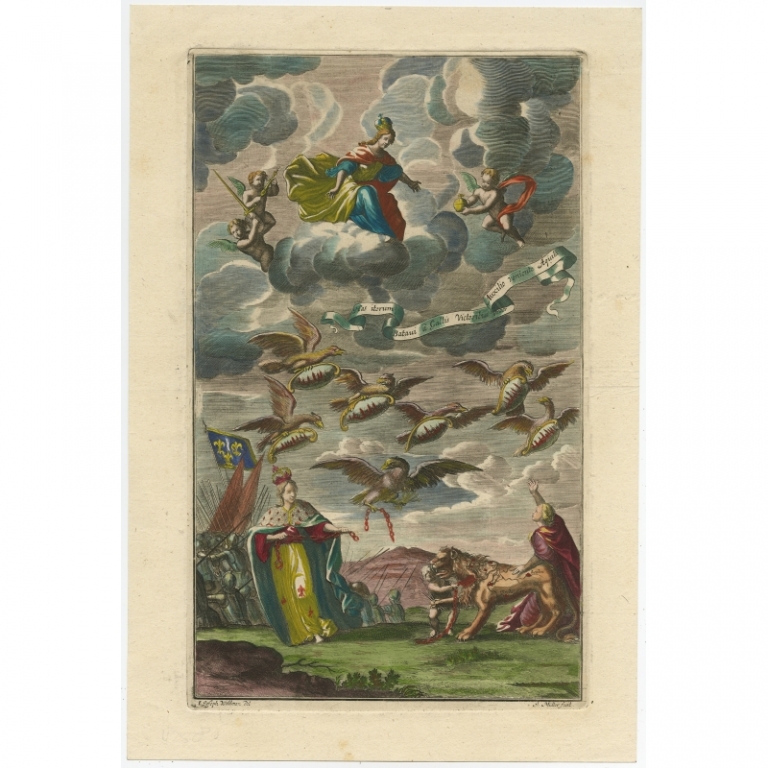 Antique Print of an Allegory by Muller (c.1750)