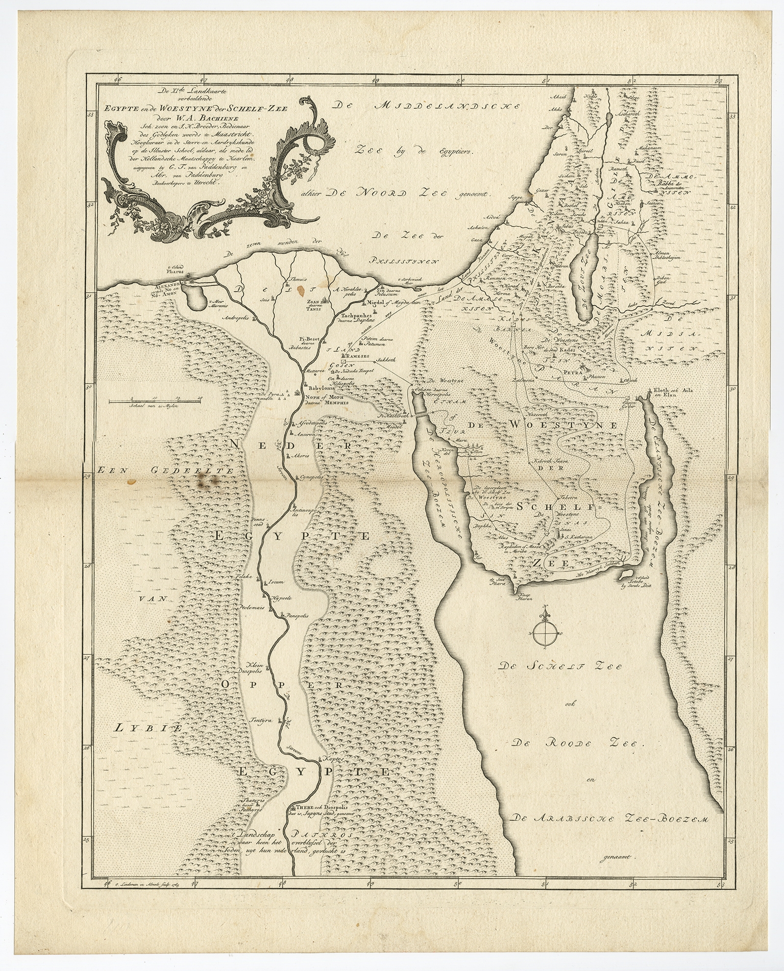 De XIde Landkaart verbeeldende Egypte en de Woestyne der Schelf-Zee
