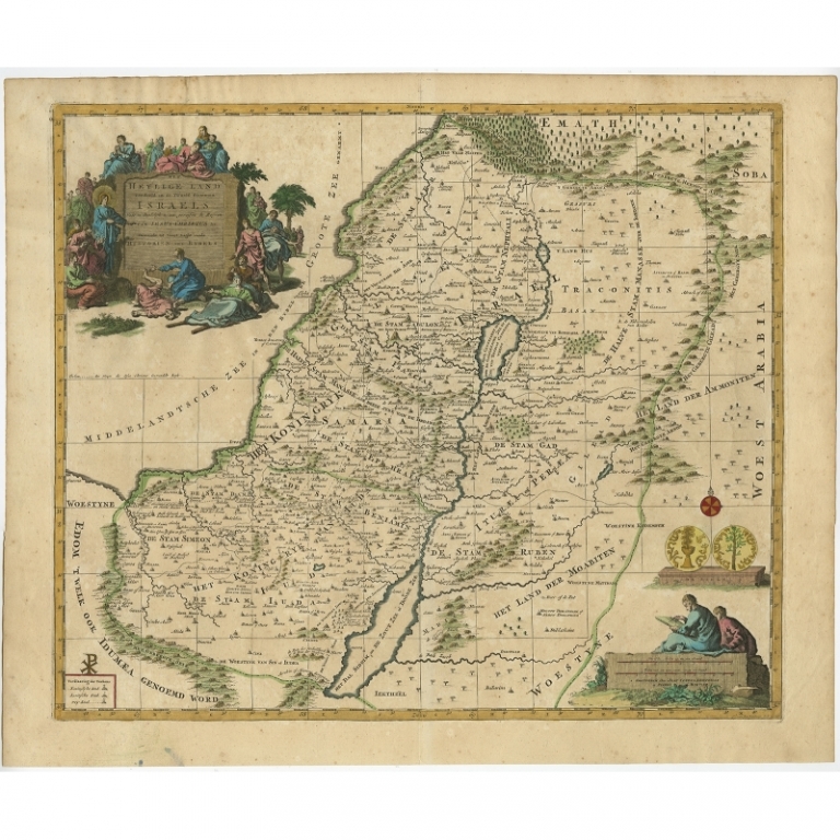 Antique Map of the Holy Land by Covens & Mortier (1740)