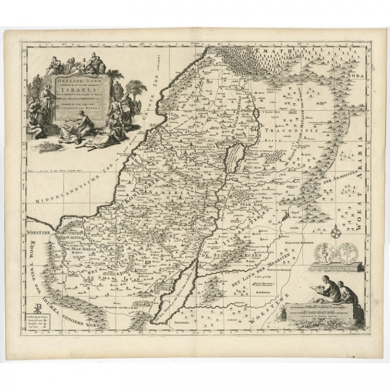 Antique Map of the Holy Land by Luchtenburg (c.1720)