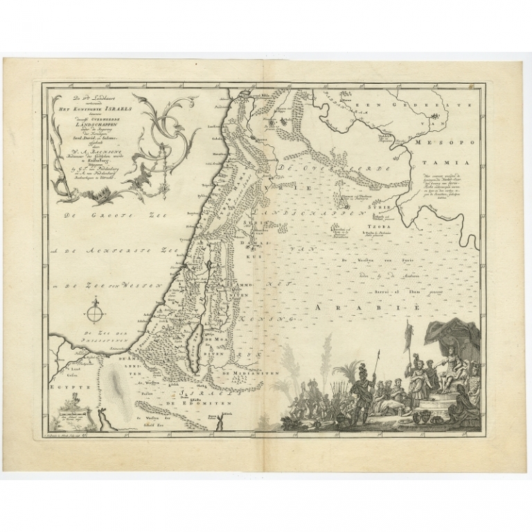 Antique Map of the Biblical Kingdom of Israel by Lindeman (c.1758)