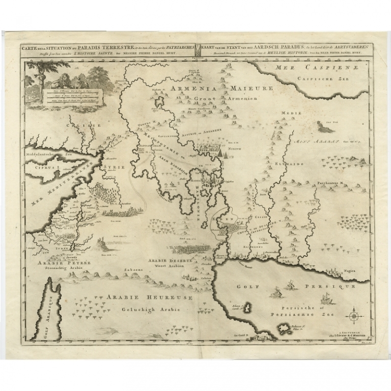 Antique Map of the Mediterranean and surroundings by Covens & Mortier (c.1720)