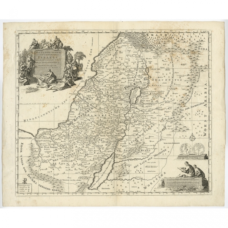 Antique Map of the Holy Land by Van Luchtenburg (c.1720)