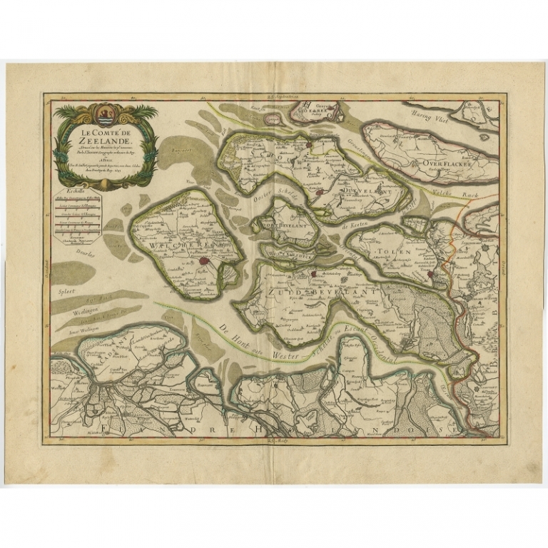 Antique Map of Zeeland by Jaillot (1693)