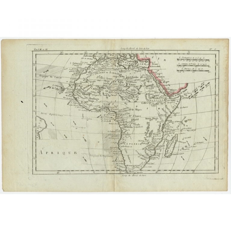 Antique Map of Africa by Bonne (c.1780)