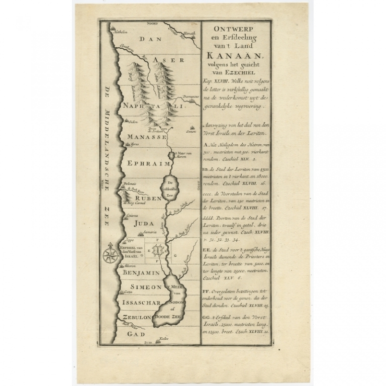 Antique Map of Ancient Israel (c.1730)