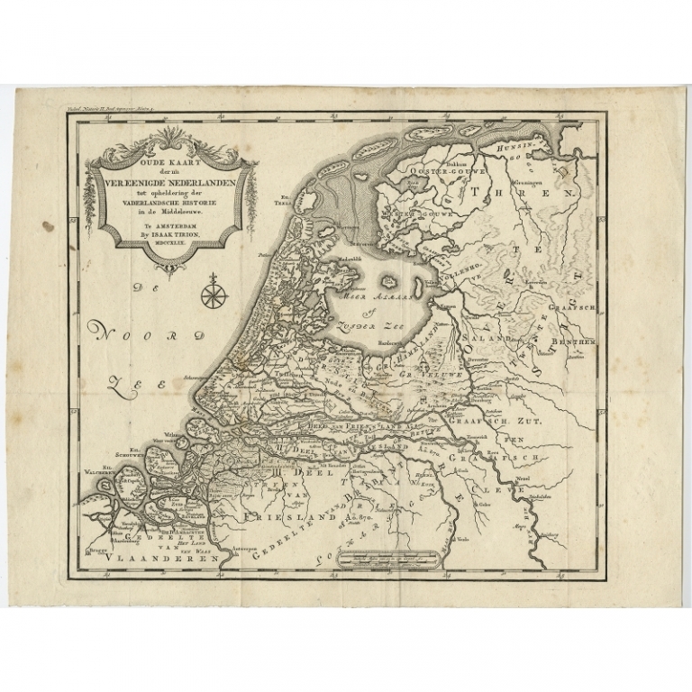 Antique Map of the Low Countries by Tirion (1749)