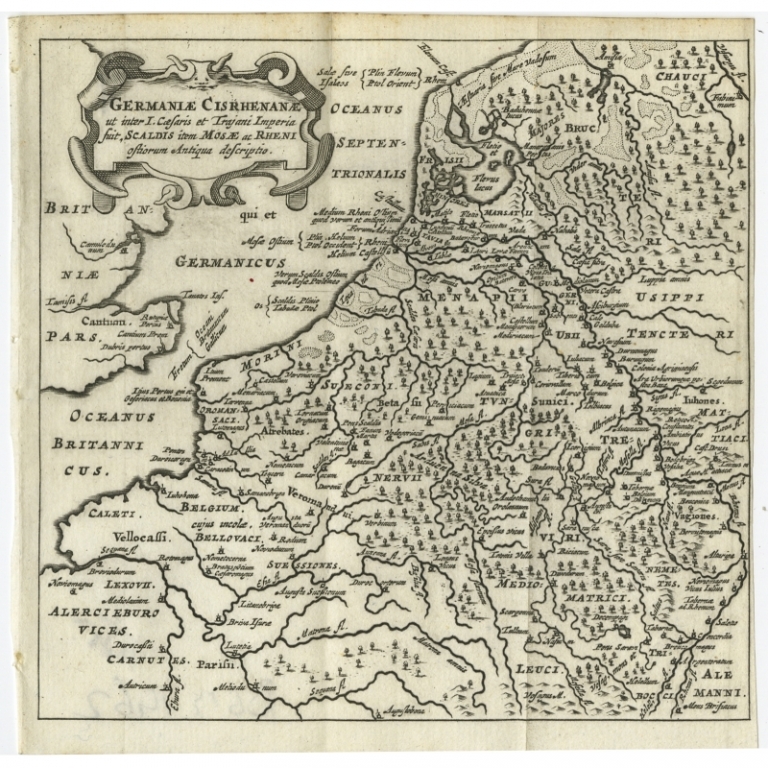 Antique Map of the Low Countries and surroundings by Cluver (1685)