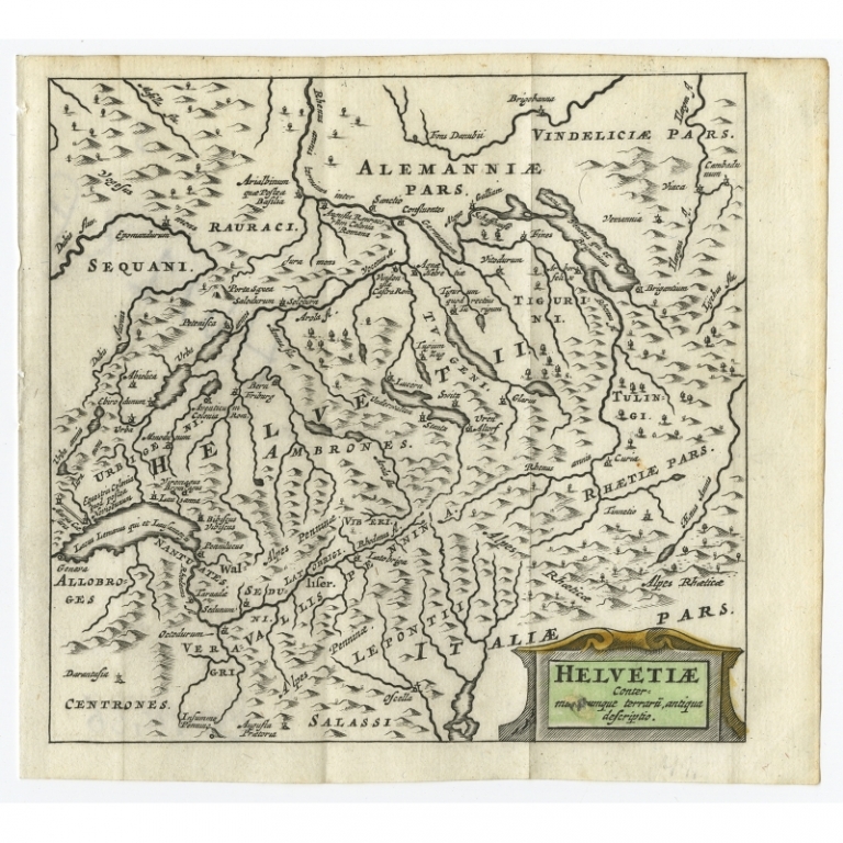 Antique Map of Switzerland by Cluver (1685)