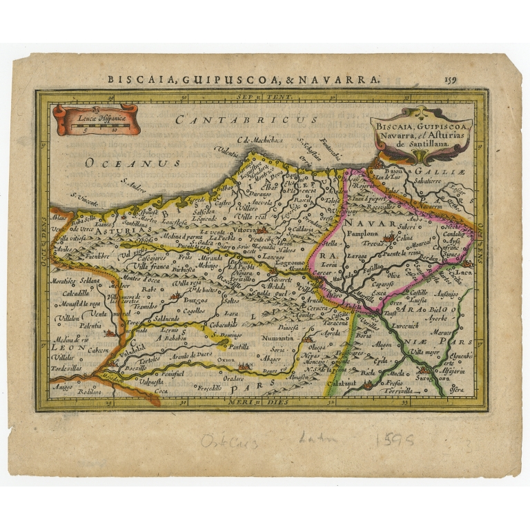 Biscaia, Guipiscoa, Navarra, Et Asturias De Santillana - Janssonius (1628)