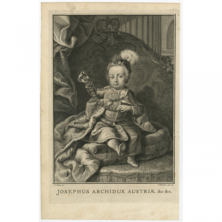 Antique Portrait of Joseph I by Houbraken (1743)