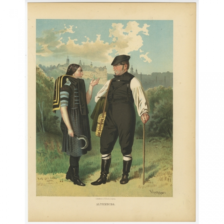 Antique Costume Print 'Altenburg III' by Kretschmer (1870)