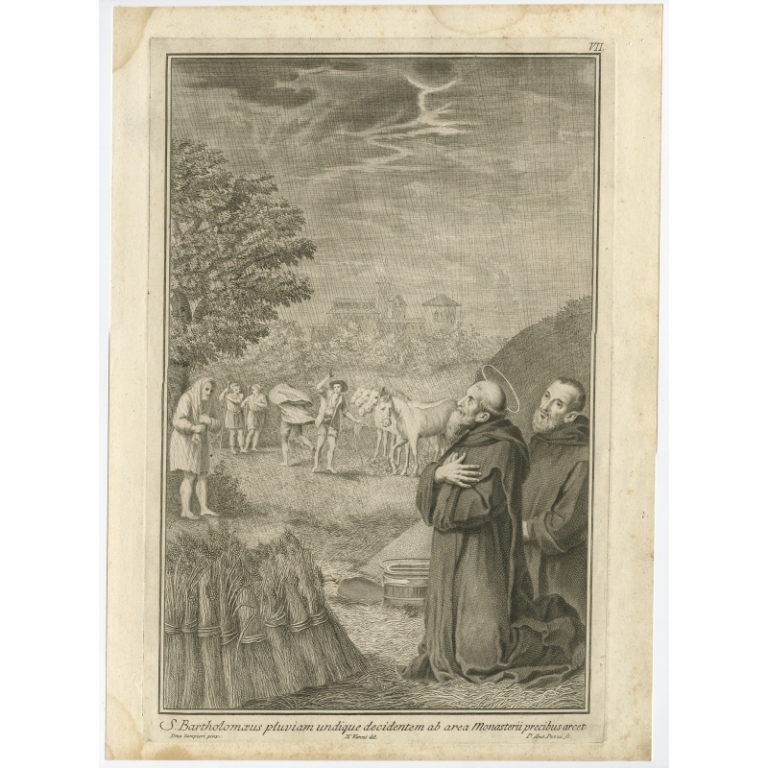 Antique Print of Bartholomew the Apostle by Pazzi (1762)