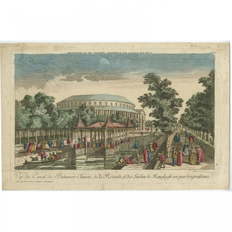 Antique Print of the Ranelagh Gardens by Basset (c.1770)