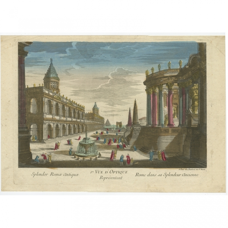 Antique Print of Rome by Daumont (c.1770)