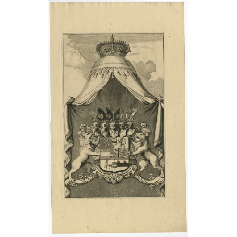 Frontispiece of the Coat of Arms of William Karel Hendrik Friso by Halma (1718)