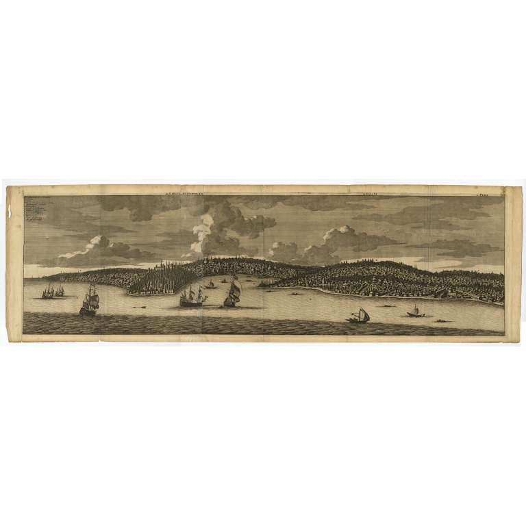 Antique Print of Constantinople by De Bruyn (1698)