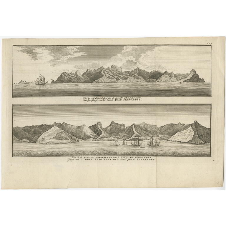 Vue du cote oriental de l'Ile de Juan Fernandes (..) - Anson (1765)