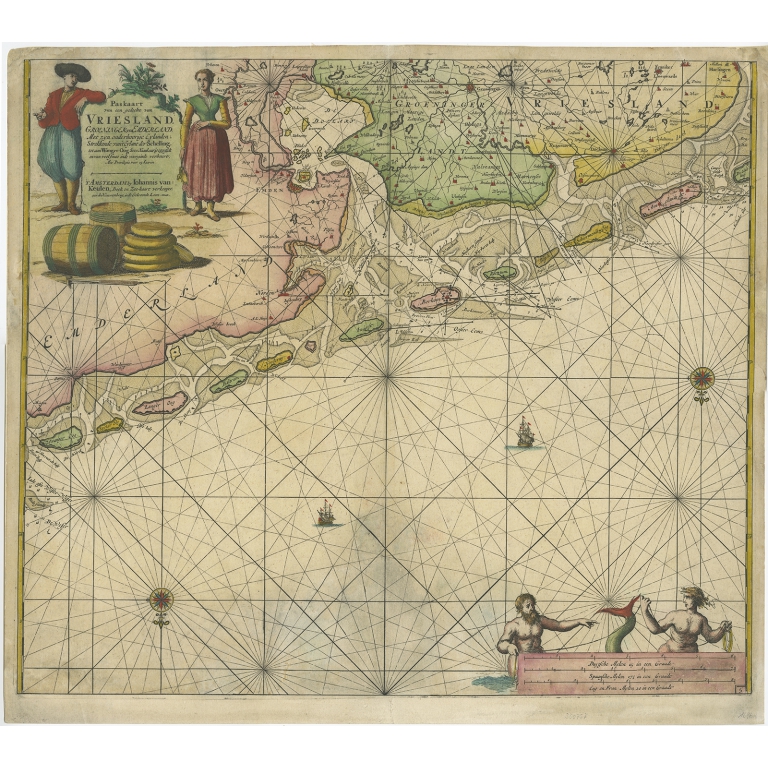 Paskaart van een gedeelte van Vriesland (..) - Van Keulen (1681)