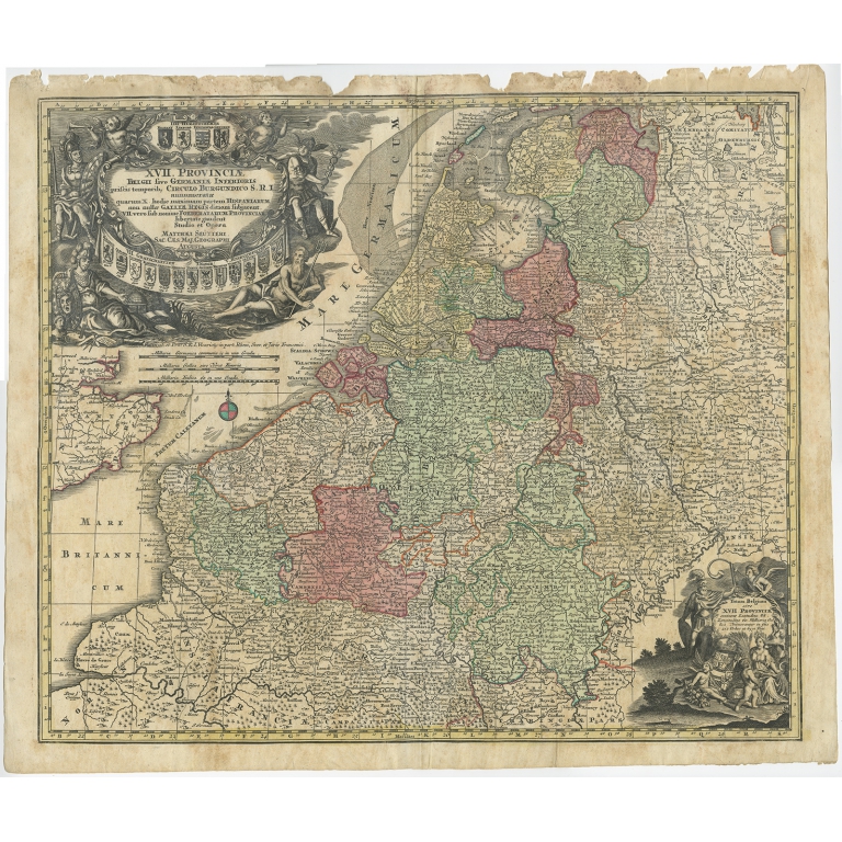 XVII Provinciae Belgii sive Germaniae Inferioris (..) - Seutter (c.1745)