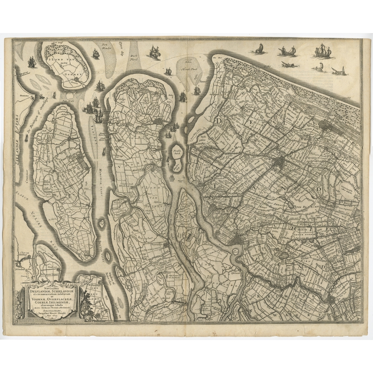 Novissima Delflandiae, Schielandiae (..) - Hondius (c.1630)