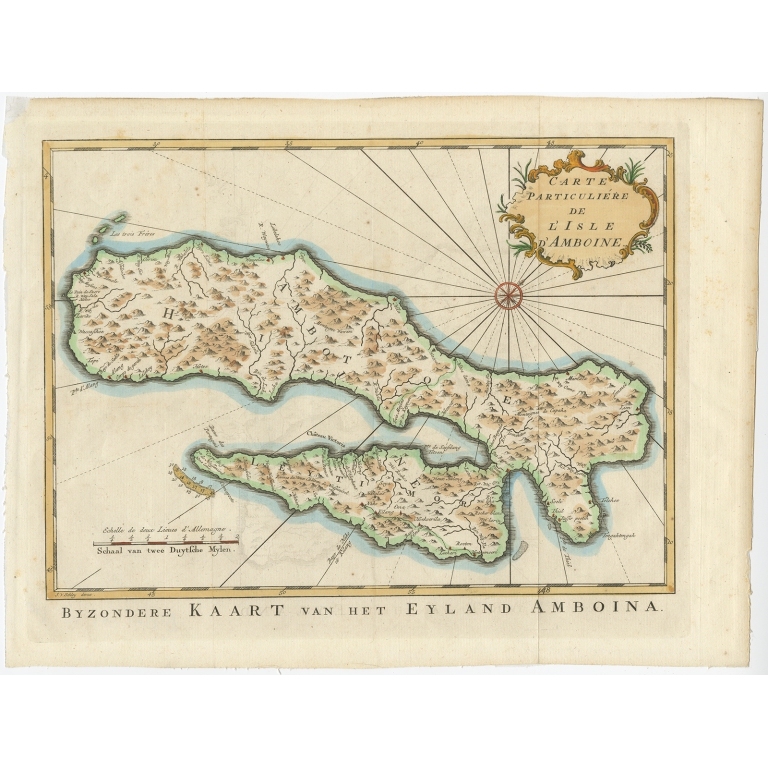 Byzondere kaart van het eyland Amboina - Van Schley (c.1750)
